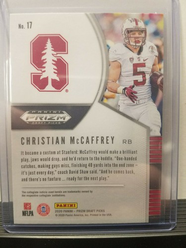 Christian McCaffrey 2020 Prizm Draft Picks - #17 - Stanford Cardinal - Picture 2 of 2