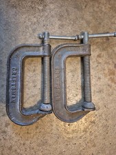 Pair of Craftsman C Clamp 4" Capacity p/n 66674 Malleable MADE in USA