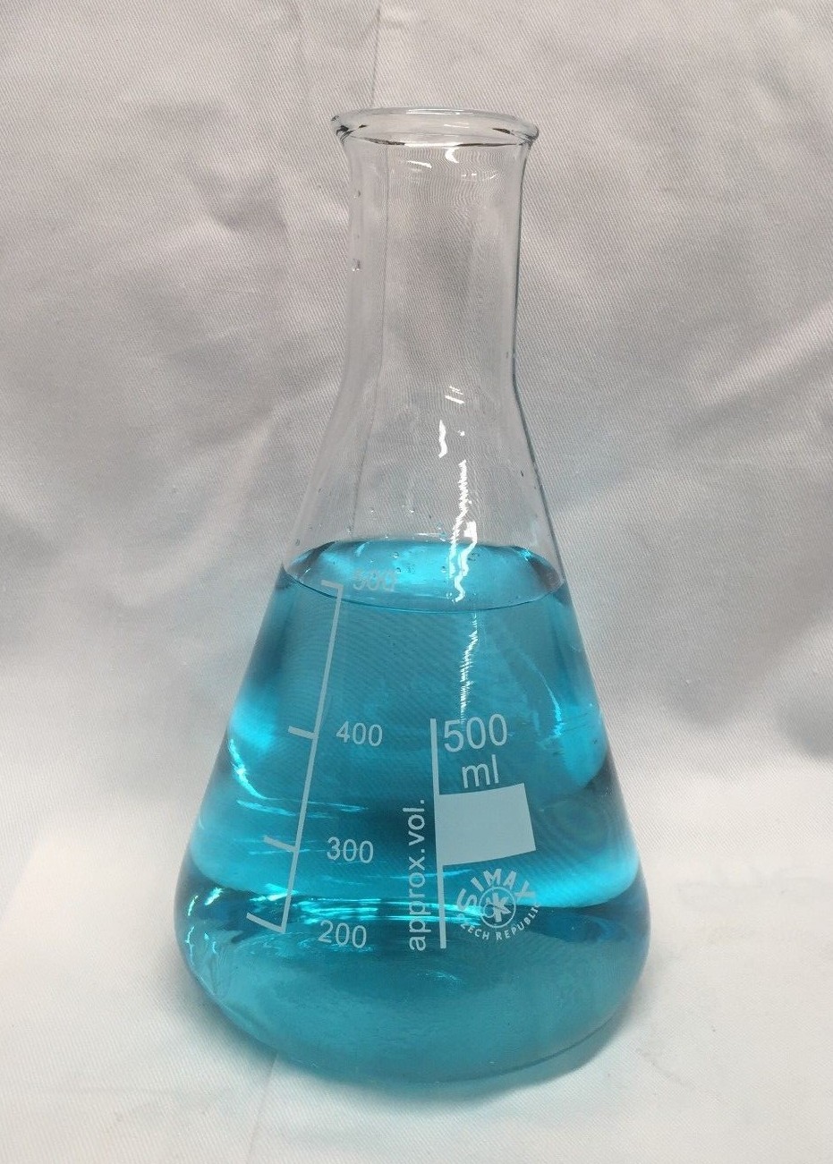 CONICAL ERLENMEYER FLASK graduated 500ml quality borosilicate glass,Lab