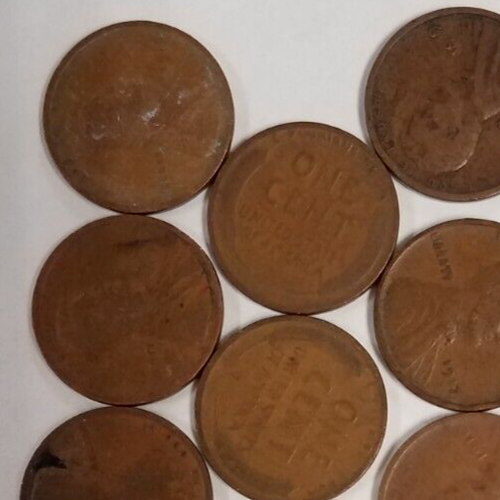 1321019M28L ROLLE MIT 50 WEIZENPFENNIGEN LINCOLN CENT MÜNZEN 1910-1919 107+ JAHRE ALT - Bild 1 von 6