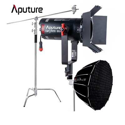 Aputure LS 60d LED Video Light 60W 5600k Daylight +Light Dome SE+ C Stand Bag