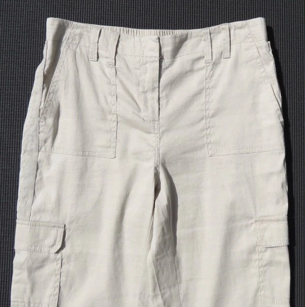 79 美元 CHICO’S 天然弹力亚麻棉休闲工装作物裤子尺寸 0 4 6 二手状况完好 — 第 3/4 张图片