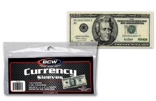 200 protectores para billetes de tamaño moderno de EE. UU. soportes ultradelgados BCW - Imagen 3 de 3