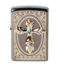 Zippo Windproof Pray EMB Black Lighter, Free Shipping, 6 Flints Free, New In Box