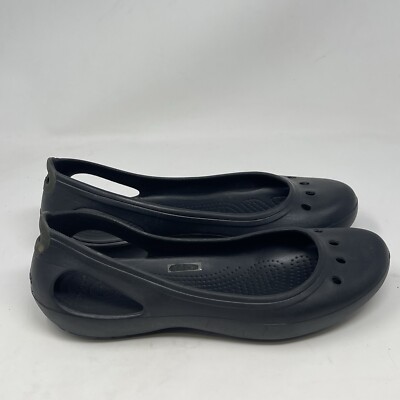 Crocs Kadee Shoes Womens 9 Black Flats Casual Comfort Slip On Beach Vacation