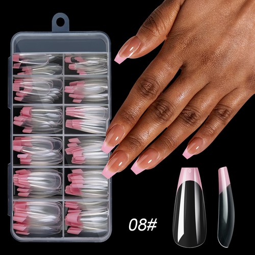 120/Box French Square Nail Tips Full Cover Acrylic Fake Nails Extensions Tips 🔥 - Picture 17 of 17