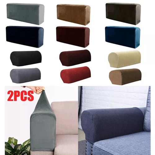 2 Stück Abnehmbare Arm Stretch Sofa Couch Stuhl Schoner Sesselbezüge Armlehne 11 - Bild 4 von 30