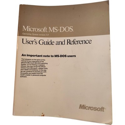 1991 Microsoft MS-DOS Operating System Version 5.0, User's Guide and Reference