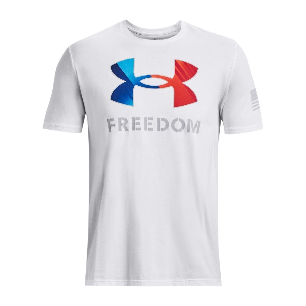 Under Armour 1373894 Men's UA Freedom Amp Logo T-Shirt, White, Small