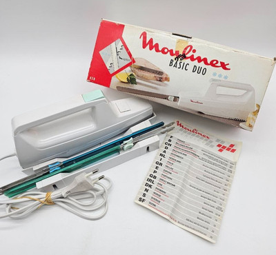 Moulinex 658 Basic Duo Elektromesser - 2 Messer - Weiß - mit Wandhalter -  OVP