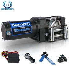 Reindeer Electric Winch 3500lbs Steel Cable 12v Towing Trailer Atv Off Road Utv