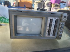 Vintage GE Spacemaker 7-7150B Portable TV AM FM Radio Combo Black and White CRT