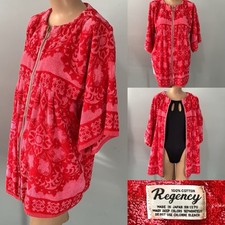Vintage 1960  s 70  s Regency Terry Cloth Towel Coverup/Robe/Caftan Retro Mod