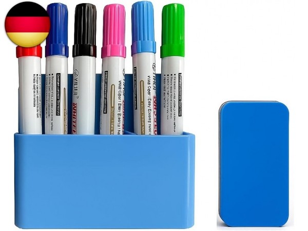 Whiteboard Marker Set, 6 StüCk Stifte Whiteboard Abwischbar Mit Stifthalter-image