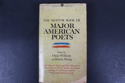 Major American Poets Oscar Williams Honig 1962 Mentor Book Anthology Poetry PB