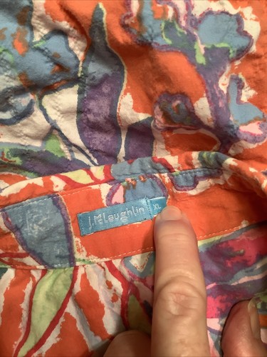 J. McLaughlin Whimsical Floral Print Long Sleeve Shirt Size XL Cotton Multicolor - Picture 6 of 13