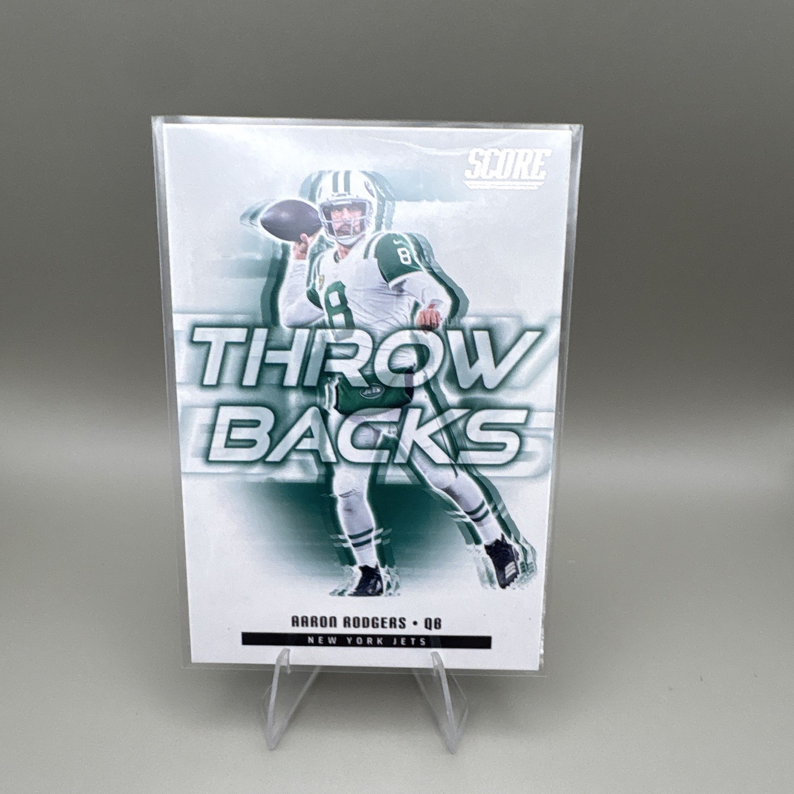 Panini 2025 Score Aaron Rodgers New York Jets Throw Backs Insert Card #10