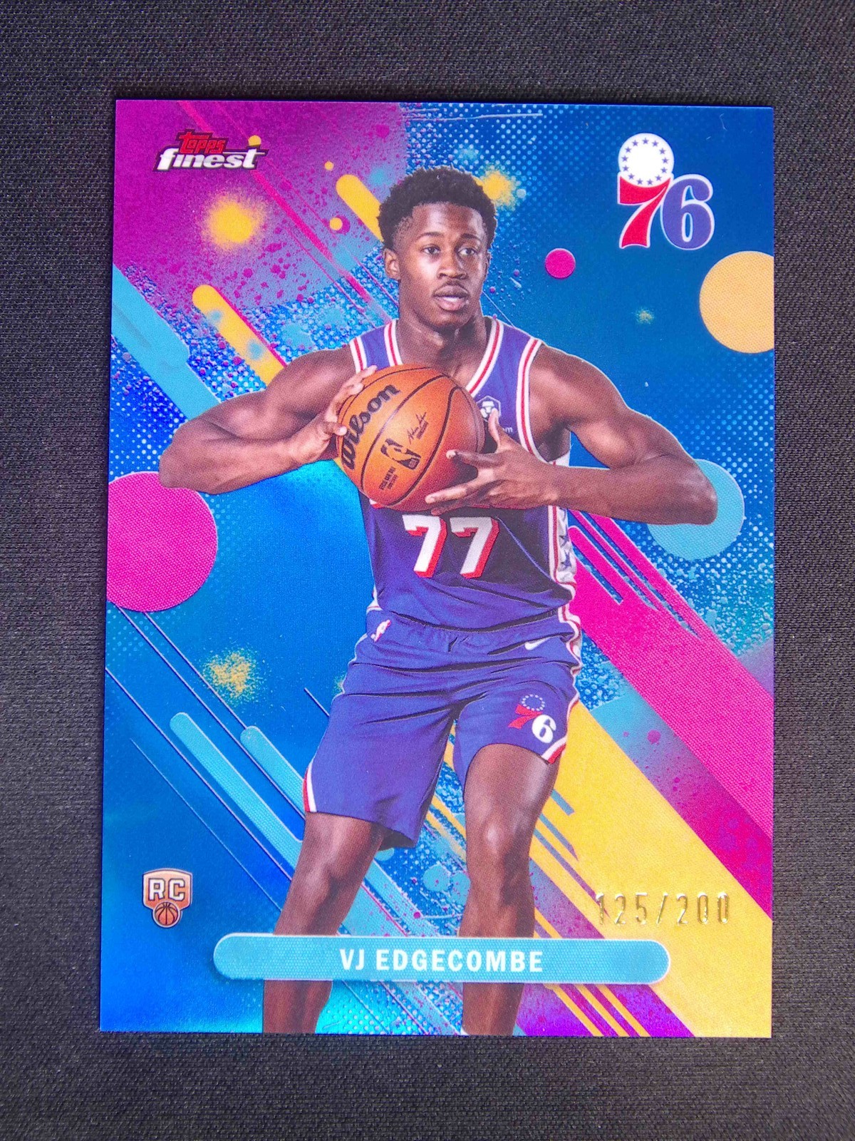 2025-26 Topps Finest VJ Edgecombe #3 RC Rookie Common Blue Refractor /200