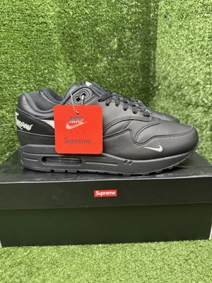 Size 9.5 - Nike Supreme x Air Max 1 '87 SP Black White | eBay