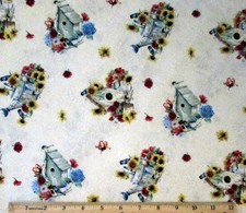 Bird House Fabric Dream Garden 100 Cotton by the Yard From SPX