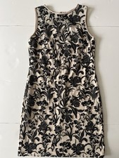 Lauren Ralph Lauren Melia Dress 8 Cream Metallic Black Floral  Velvet Cocktail