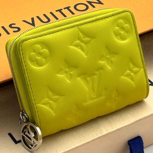 Louis Vuitton Portfeuille Roux Embossed Bifold Wallet Yellow Japan 073228