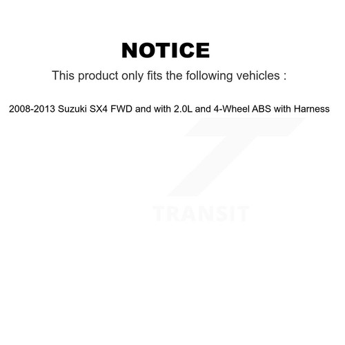 Rear Right ABS Wheel Speed Sensor For 08-13 Suzuki SX4 FWD with 2.0L 4-Wheel - Picture 2 of 7