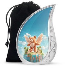 Teddy Bear Urn For Adults Men  Women Ashes Funneral Handmade Large Urns 10 Inch