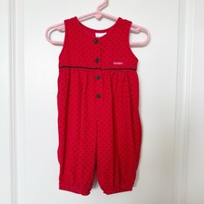 Vintage Oshkosh B Gosh Girls Polka Dot Overalls Size 3-6M Cotton USA