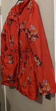 Floral Print Rain Coat Mac With Hood Size 12 By Peacocks 