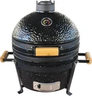 Kamado Grill 40cm Ceramic Grill Charcoal Smoker BBQ Black Compact