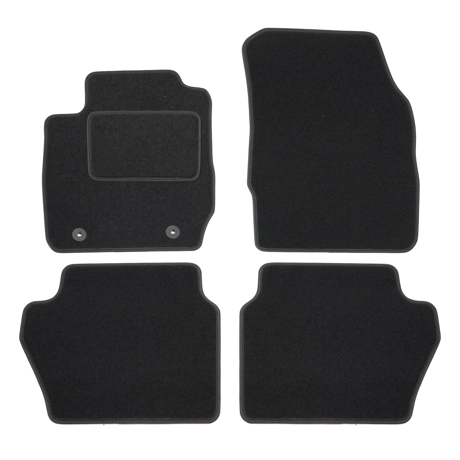 Tapis de Sol Velours sur Mesure pour Ford Fiesta 2011-2016 - Kit Complet 4 Pièces Noir