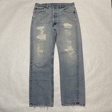 Vintage 90s Levi's 501XX Jeans Mens USA Made Distressed 34x30 Repairs