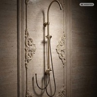 PaulGurkes Aufputz Duschsystem Bronze Nostalgie Messing Ohne Kopfbrause