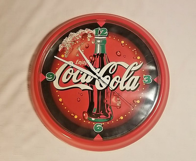 14''+ Coca Cola Round Clock - Icon on Ice - Advertising Clock - NOS Box Opened