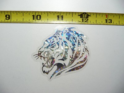 TIGER HEAD CAT HOLOGRAPHIC SMALL STICKER DECAL ZOO ANIMAL WILDLIFE SCRAPBOOKING
