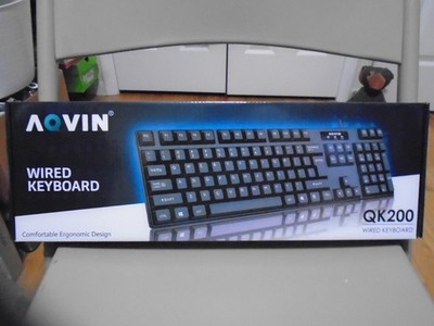 NEW AQVIN COMFORTABLE ERGONOMIC DESIGN USB WIRED KEYBOARD QK200