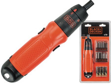 B&D A7073 BLACK & DECKER SCHRAUBENDREHER inkl. Zubeh&ouml;r und Batterien