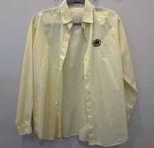 Vintage Burberrys London Long Sleeve Button Down Shirt Mens L Yellow Crest Logo