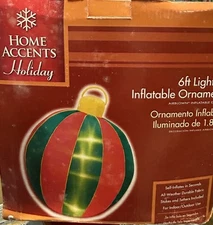 Gemmy 6’ GIANT Lighted Christmas Ornament Inflatable Airblown-NEW