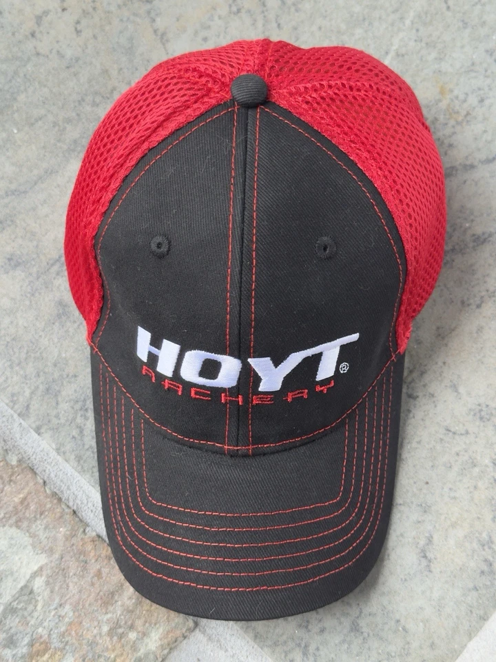 Gorra de caza HOYT ARCHERY Team Hoyt con arco negra roja bordada ajustable Foto 3 de 4