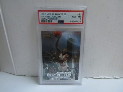 PSA 8 1997-98 Metal Universe #23 Michael Jordan Championship Bulls