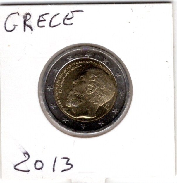 PIECE  2  EURO  GRECE  2013- NEUVE   2400 ANS DE L'ACADEMIE DE PLATON
