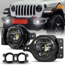 Pair Led Fog Lights Driving Lamp Lr For Jeep Wrangler Jl Jlu Gladiator 2018-25