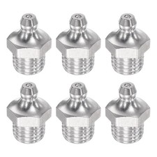 6Pcs Metric Stainless Steel Straight Hydraulic Grease Fitting M12 x 1.5mm Thread