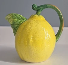 Vintage 1981 The Haldon Group Pottery Lemon Shaped Pitcher 7.5" Tall