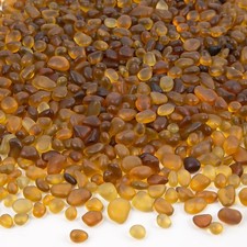 Sea Glass Stones for Crafts About 1LB 405g/14.28oz Brownish Yellow Glass Pe...