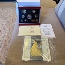 Royal Mint 1996 UK 9-Coin Deluxe Proof & 8-Coin Brilliant Uncirculated Set, COA