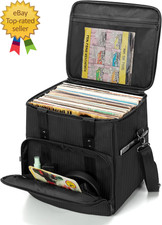 Vinyl Record Carrying Bag Albums Storage Case with Dividers Holds up to 60 LP