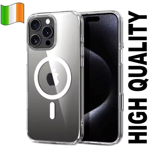CLEAR Phone Case For iPhone 17 16 15 14 13 12 PRO MAX WIRELESS Cover SHOCKPROOF - Afbeelding 1 van 6